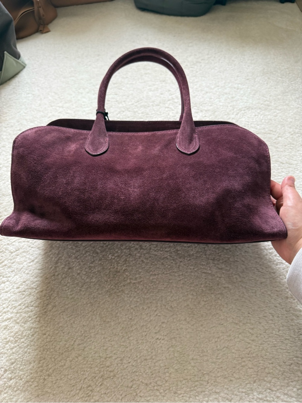 NWT CLAUDIA FIRENZE Suede Handbag East/West Style Burgundy/ Deep Wine - Picture 8 of 13
